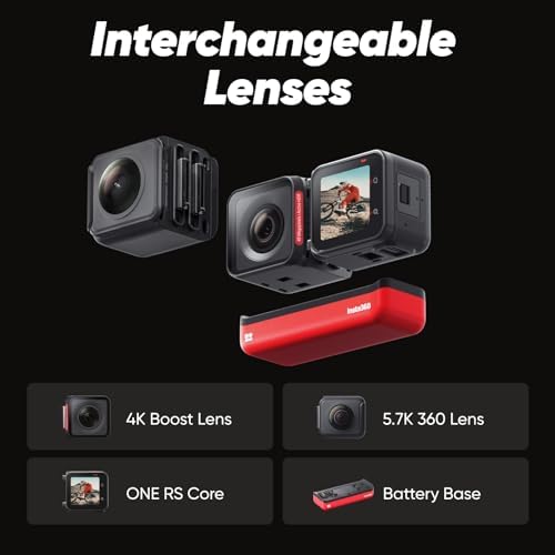 Insta360 ONE RS Twin Edition – Waterproof 4K 60fps Action Camera & 5.7K 360 Camera with Interchangeable Lenses, Stabilization, 48MP Photo, Active HDR, AI Editing - Image 3