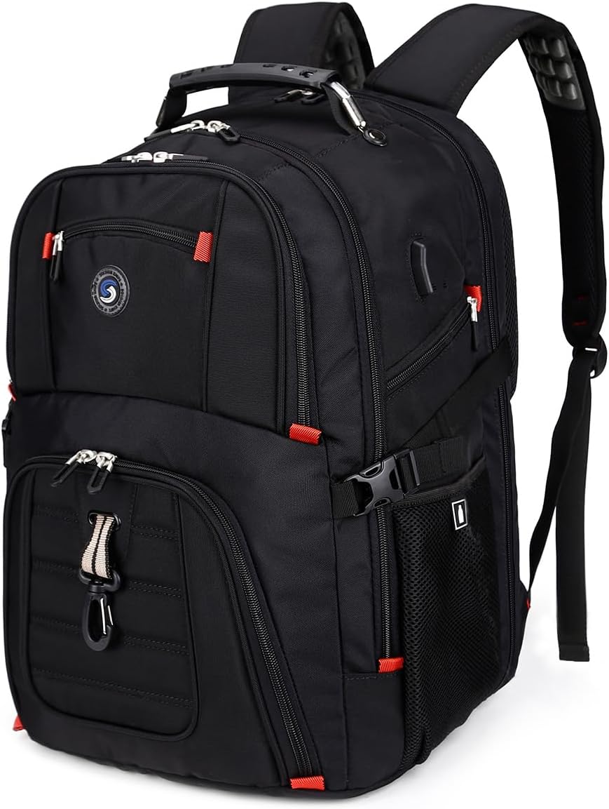 SHRRADOO Extra Large 50L Travel Laptop Backpack with USB Charging Port, College High School Backpack Airline Approved Business Work Bag Fits 17 Inch Computer for Men Women - Image 9